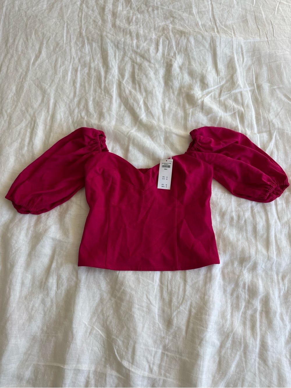 Abercrombie Puff-Sleeve Sweetheart Neck Top